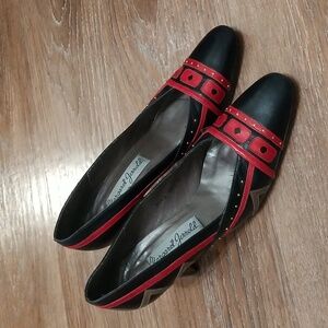 (10½) Margaret Jerrold Unique Embellished Heels Aztec Abstract Formal Evening